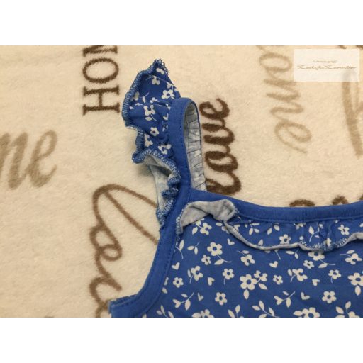 George 4  - 5  év 104 - 110  cm kék, fehér virágmintás pamut lány playsuit - újszerű,hibátlan