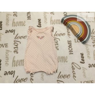   Next up to 3 month 6 kg  rózsaszín, pöttyös-fodros-virágmintás pamut lány playsuit újszerű,hibátlan