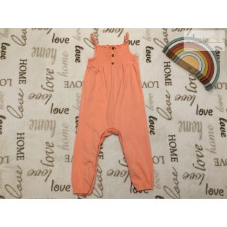   F§F 12  - 18 hó 80-86  cm barackvirág színű  pamut lány playsuit - újszerű, hibátlan