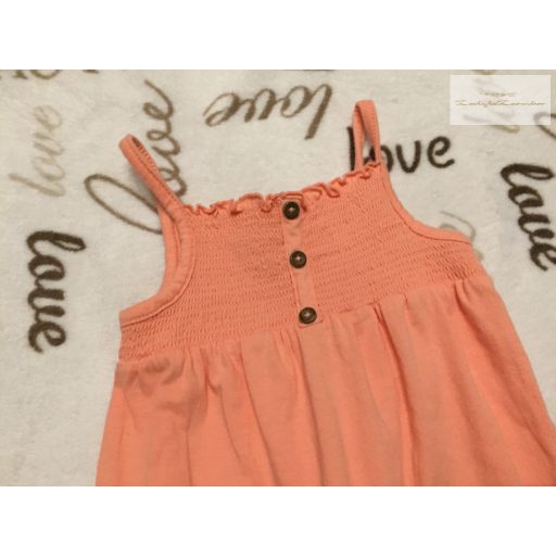 F§F 12  - 18 hó 80-86  cm barackvirág színű  pamut lány playsuit - újszerű, hibátlan