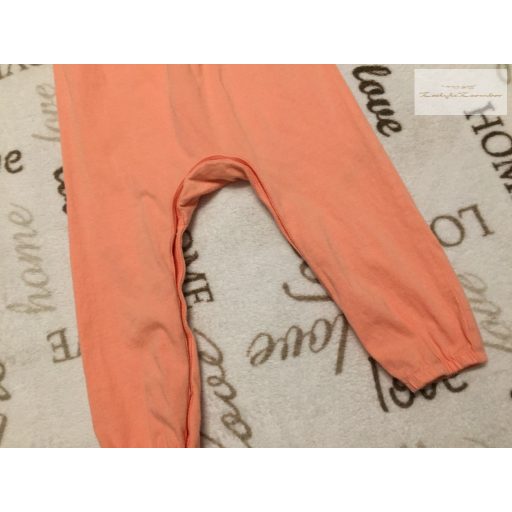 F§F 12  - 18 hó 80-86  cm barackvirág színű  pamut lány playsuit - újszerű, hibátlan