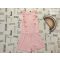 F§F 8-9 év 134 cm rózsaszín, fodros  pamut lány playsuit-újszerű,hibátlan