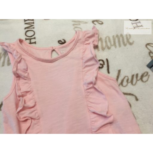 F§F 8-9 év 134 cm rózsaszín, fodros  pamut lány playsuit-újszerű,hibátlan