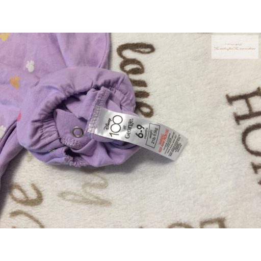 Disney at George 6 - 9 hó 68-74 cm lila, színes apró Minnie fej  mintás pamut lány playsuit -- újszerű,hibátlan