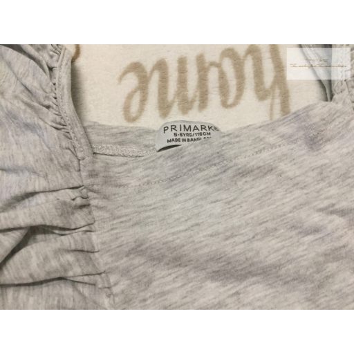 Primark 5-6 év 116 cm szürke, vállán fodros vékony pamut  lány rövid playsuit - újszerű,hibátlan