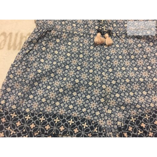 H§M 7-8 év 128 cm kék - fehér mintás vékony pamut lány rövid playsuit .- újszerű,hibátlan 