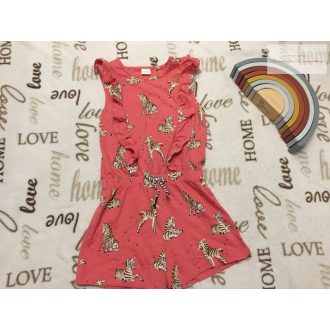   Next 4-5 év 110 cm  zebra mintás-fodros pamut lány playsuit -újszerű,hibátlan
