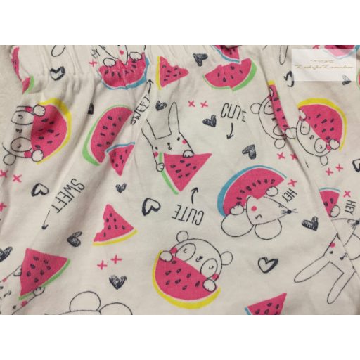 George 4  - 5  év 104 - 110  cm   nyuszi-egér-dinnye mintás pamut lány rövid playsuit- újszerű,hibátlan