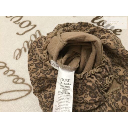 Next 12 - 18 hó 86 cm leopárd mintás vékony pamut lány  playsuit -újszerű,hibátlan