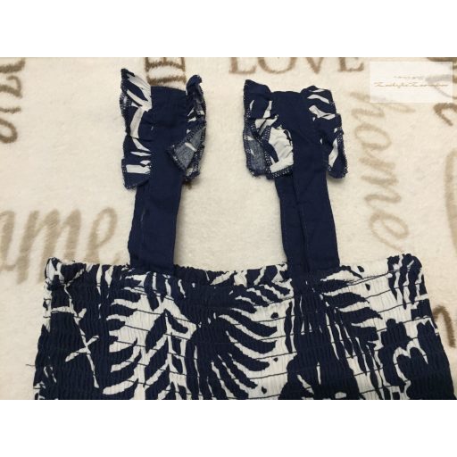 Pepe Jeans 4 év 104 cm kék - fehér mintás vékony nyári lány playsuit - újszerű,hibátlan