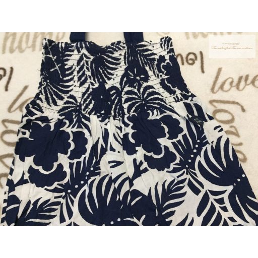 Pepe Jeans 4 év 104 cm kék - fehér mintás vékony nyári lány playsuit - újszerű,hibátlan