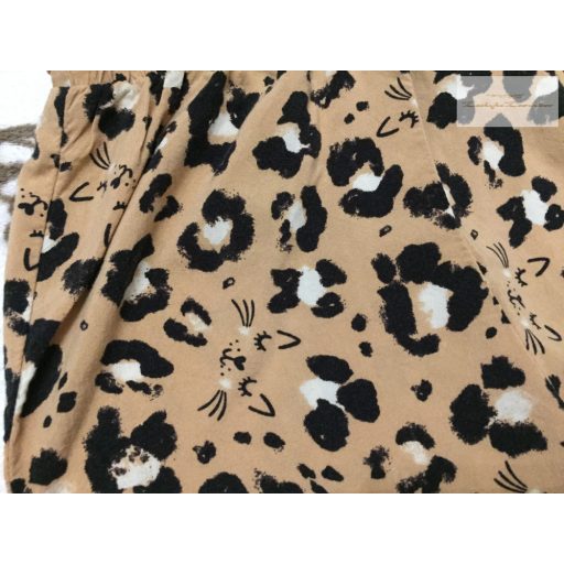 George 3 - 4  év 98 -104 cm  barna, leopárd é stigris/cica fej mintás vékony lány playsuit- újszerű,hibátlan