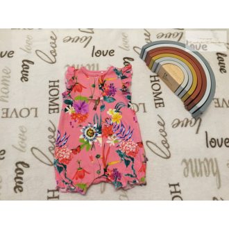   Next up to 1 month 4, 5 kg rózsaszín, színes  nagy virágmintás  pamut lány  playsuit-újszerű,hibátlan