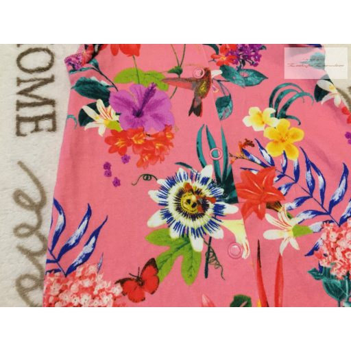 Next up to 1 month 4, 5 kg rózsaszín, színes  nagy virágmintás  pamut lány  playsuit-újszerű,hibátlan