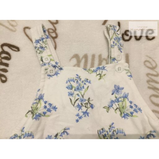 Next 9-12 hó 80 cm kék virágmintás  pamut lány playsuit újszerű,hibátlan 