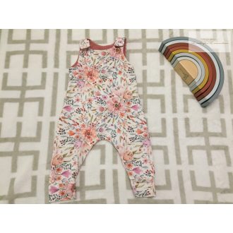   The Mae Collection 6-9 hó színes virágmintás vékonyabb pamut lány playsuit - újszerű,hibátlan