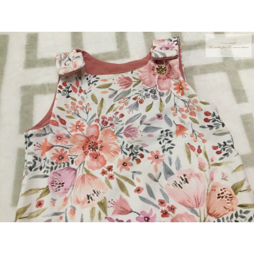 The Mae Collection 6-9 hó színes virágmintás vékonyabb pamut lány playsuit - újszerű,hibátlan
