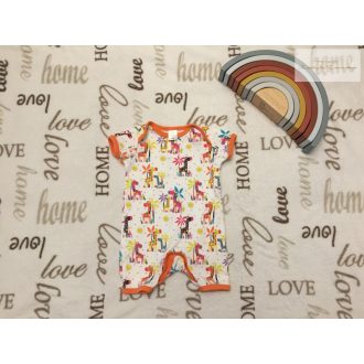  Mini Club újszülöttre való 4,5 kg színes zsiráf mintás pamut lány napozó/ playsuit - újszerű.hibátlan
