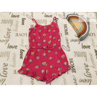   H§M 4-6 év 110-116 cm  pink, színes kagyló mintás vékony pamut lány rövid playsuit-újszerű, hibátlan