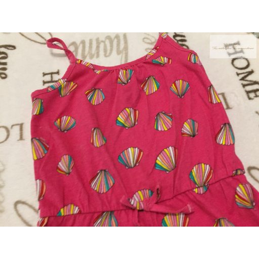 H§M 4-6 év 110-116 cm  pink, színes kagyló mintás vékony pamut lány rövid playsuit-újszerű, hibátlan