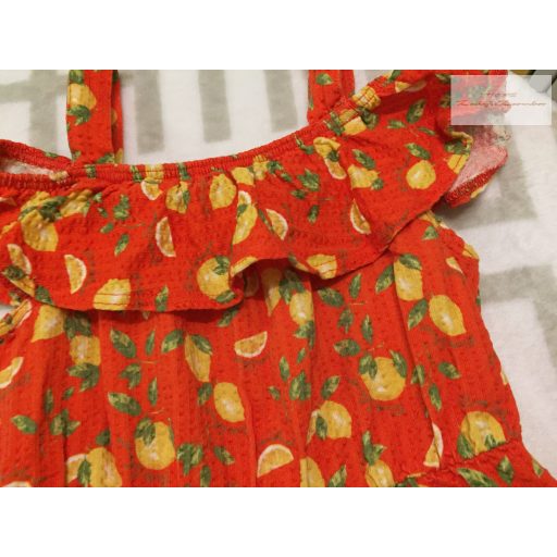 River Island 3-4 év 98-104 cm citrom mintás pamut lány rövid playsuit- újszerű, hibátlan