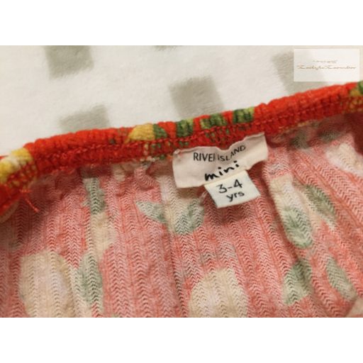 River Island 3-4 év 98-104 cm citrom mintás pamut lány rövid playsuit- újszerű, hibátlan