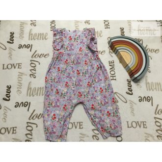   Nutmeg 9 - 12 hó 80 cm 10 kg színes virág-eper- pillangó mintás vékony lenvászon  lány playsuit újszerű,hibátlan