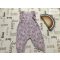Nutmeg 9 - 12 hó 80 cm 10 kg színes virág-eper- pillangó mintás vékony lenvászon  lány playsuit újszerű,hibátlan