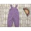 Jojo Maman Bébé 12 - 18 hó lila, fehér virágmintás puha mikrokord lány playsuit - újszerű,hibátlan
