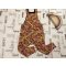 Little Fox Tots 3-4 év 98-104 cm barna, színes virágmintás pamut lány playsuit - újszerű.hibátlan