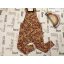 Little Fox Tots 3-4 év 98-104 cm barna, színes virágmintás pamut lány playsuit - újszerű.hibátlan