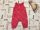 Mini Club 3-6 hó 68 cm piros,  virágmintás - zsebes vékony puha mikrokord lány playsuit  újszerű,hibátlan