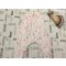 Next 18 - 24 hó 86-92 cm  fehér, rózsaszín csillag mintás puha duplagéz lány playsuit -újszerű,hibátlan