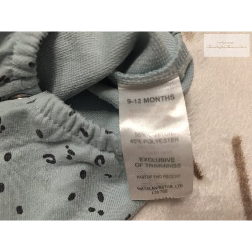 Matalan 9 -12 hó 74 -80 cm  zöld, cica fej mintás pamut lány playsuit/ napozó - újszerű,hibátlan
