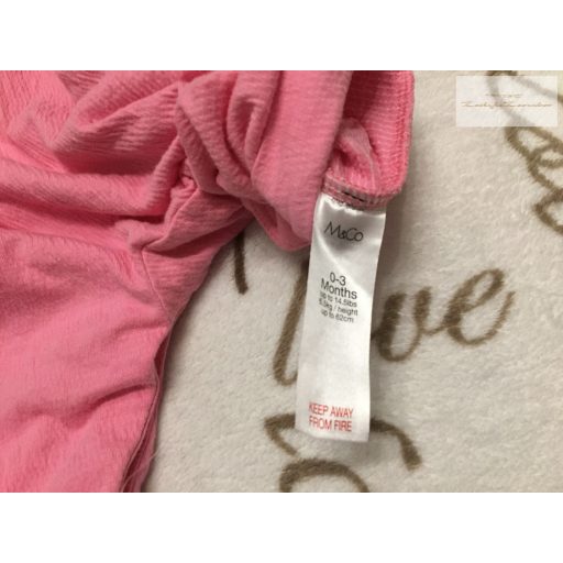 M§Co 0-3 hó 56-62 cm rózsaszín, vékony pamut lány playsuit- újszerű,hibátlan
