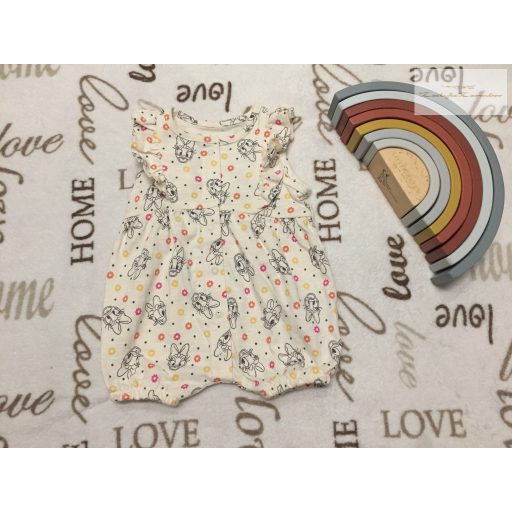 Disney at George 0-3 hó 56-62 cm bézs, Daisy mintás - fodros pamut lány playsuit/ napozó- új, szettet bontottam
