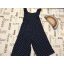 F§F 5-6 év 116 cm sötétkék, fehér pöttyös - fodros duplagéz lány playsuit -újszerű,hibátlan