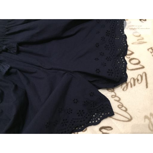 Next 14 év  164 cm sötétkék, szárán madeirás pamut lány playsuit - új, csak lecímkézve