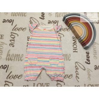   George újszülöttre való 50 - 56 cm 4,1 kg színes csíkos pamut lány playsuit/ napozó- újszerű,hibátlan