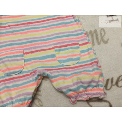 George újszülöttre való 50 - 56 cm 4,1 kg színes csíkos pamut lány playsuit/ napozó- újszerű,hibátlan
