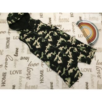   Next 5 -6 év 116 cm terepmintás - kapucnis  pamut fiú playsuit/ all in - új, átnőtt, csak átmosva