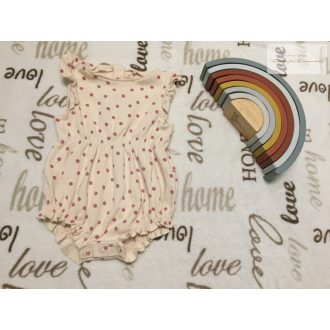   Next 9-12 hó 80 cm bézs, pöttyös pamut lány body/ playsuit újszerű,hibátlan 