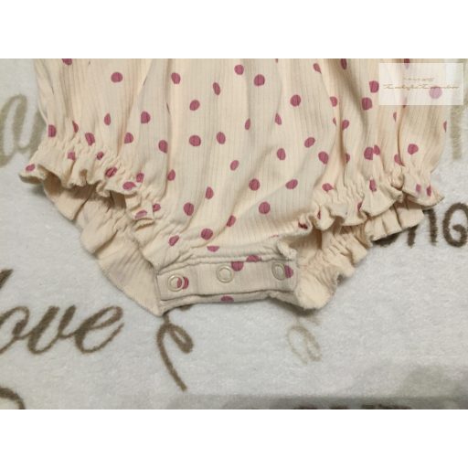 Next 9-12 hó 80 cm bézs, pöttyös pamut lány body/ playsuit újszerű,hibátlan 