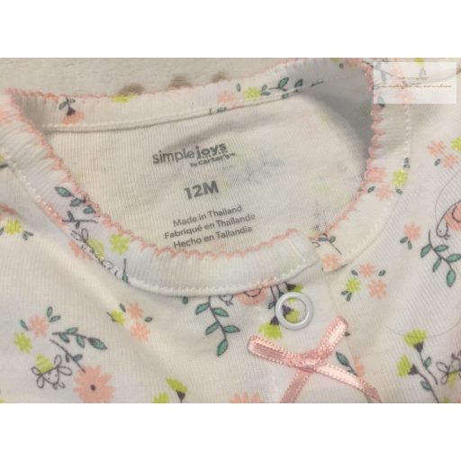 Carter's 9-12 hó 80 cm  csiga - virágmintás pamut lány playsuit/ napozó újszerű,hibátlan