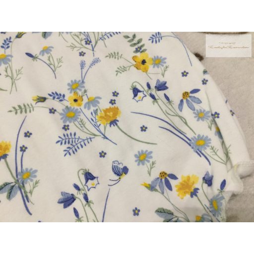 Next 3-6 hó  68 cm kék - sárga virágmintás- galléros pamut lány  playsuit/ napozó -újszerű, hibátlan