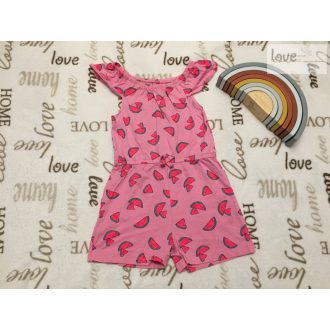   Primark 5-6 év 116 cm rózsaszín, dinnye mintás pamut  lány playsuit újszerű,hibátlan