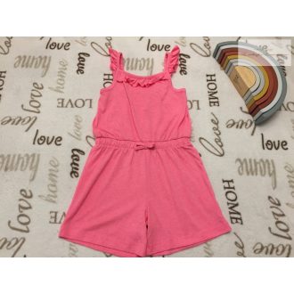   George 4  - 5  év 104 - 110  cm rózsaszín, fodros, pamut lány rövid playsuit újszerű,hibátlan