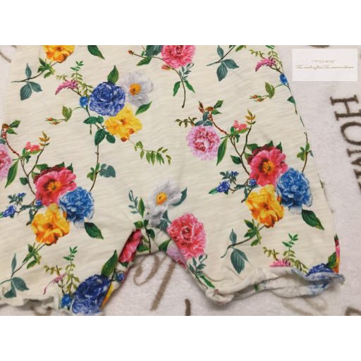 Next 2-3 év 98 cm színes virágmintás  fodros pamut lány playsuit -  újszerű,hibátlan