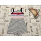 Nutmeg 3-4 év 104 cm színes csíkos pamut lány playsuit - új, címkés