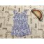 Primark 2-3 év 98 cm világoskék, fehér virágmintás pamut lány playsuit-  új, szettet bontottam